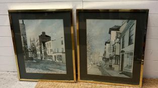 A pair of Windsor street scene prints 64cm x 80cm