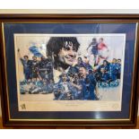 A framed commutative poster of Chelsea FC celebrating their 1997 FA Cup wins