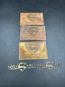 A selection of badges for the model and special effects unit of The Original Superman Film