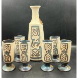 A Studio Pottery vase and six drinking vessels
