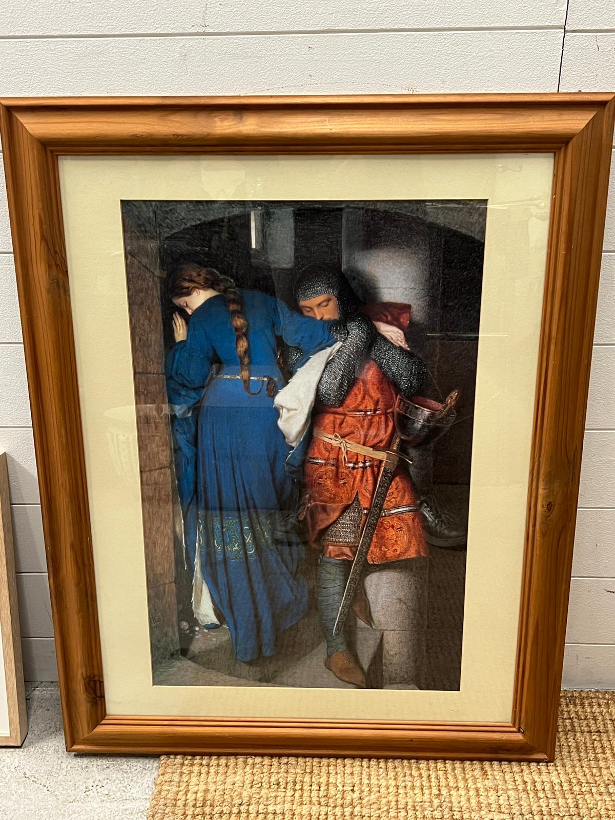 A frame print "Meeting on The Turret Stairs" 72cm x 95cm