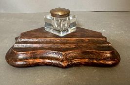 An oak single wall ink stand