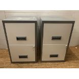 A pair of two drawer lockable metal filing cabinet (H66cm W45cm D40cm)