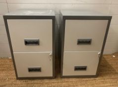 A pair of two drawer lockable metal filing cabinet (H66cm W45cm D40cm)