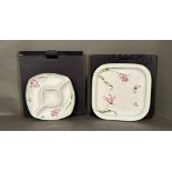 Two Royal Worcester serving dishes in the Alfresco pattern, a crudité dish and a platter both boxed