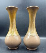 Two Canadian brown ground studio pottery vases