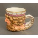 A crowned Neptune mug stamped Derby to base