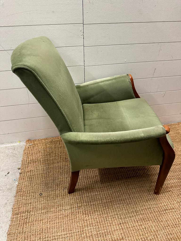 A green upholstered Parker Knoll armchair AF - Image 4 of 4