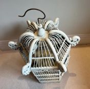 A white painted bird cage (H61cm)