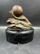 A Royal Caribbean commemorative bronze by Mara Deminoni, signed