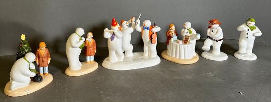 A selection of six Coalport "The Snowman" figures to include "Christmas Friends", "Hush Don't Wake