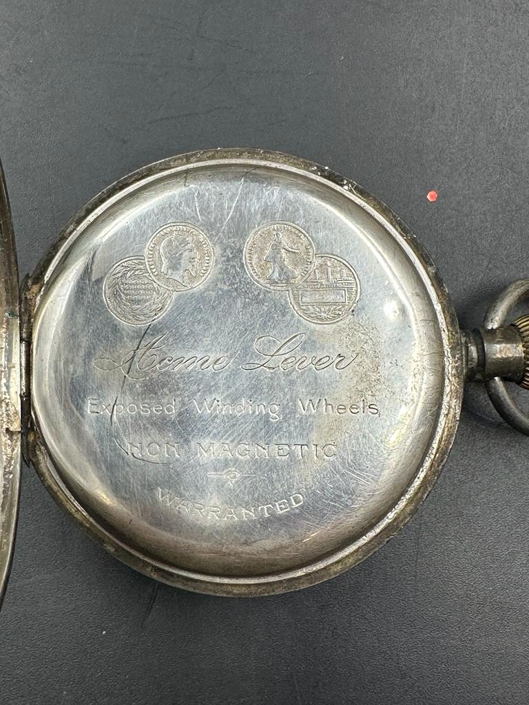 A silver pocket watch and a silver wrist watch both marked 925. Both AF - Image 2 of 9