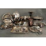 A large volume of quality silver plated items to include serving dishes etc.