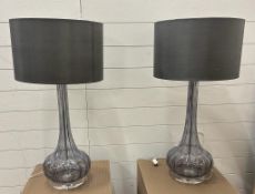 A pair of glass Endon Caia table lamps height 81