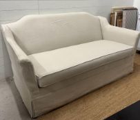 A white linen upholstered two seat sofa by Neptune (W173cm)