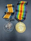 A pair of WWI medals for 10883 PTE J GRANT A.CYC.CORPS Great war Medal and 1914-18 medal.