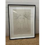 A framed print of Picasso's "War and Peace" 50cm x 70cm