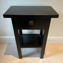 A Chinese style black lacquer side table (H70cm W49cm D28cm)