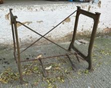 A reclaimed metal table base