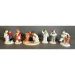 A selection of six Coalport "The Snowman" figures to include "Adding A Smile", "Hugs For Mum" and "