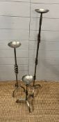 Three metal candle holders (Tallest 107cm)