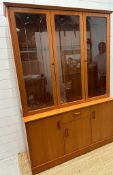 A G Plan display unit comprising three glazed cupboards and single drawer with cupboards under (H