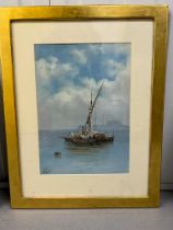 Antonio Coppola (Italian 1839-1916) Barque Gouache 39cm x 27cm