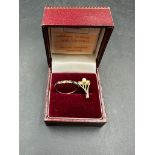 9ct gold ring AF and a 9ct gold pendant (Approximate total weight 2.1g)