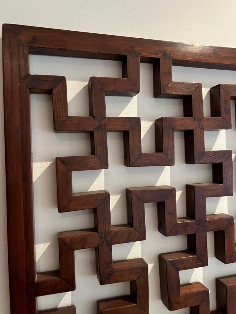 A Geometric wooden art panel 175cm x 52cm - Image 2 of 2