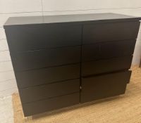 A black contemporary ten drawer chest of drawers by Michael Northcroft of London (H94cm W115cm