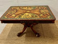 A William IV painted bird's eye maple marriage table in the manner of Holland & Sons, the