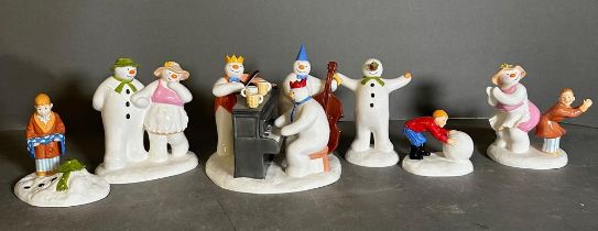 A selection of six Coalport "The Snowman" figures to include "The Story Ends", "The Bashful Blush"