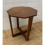 An oak octangular side table (H53cm Dia47cm)