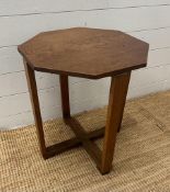 An oak octangular side table (H53cm Dia47cm)