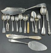 A selection of silver flatware various makers, hallmarks and styles. (Approximate Weight 400g)
