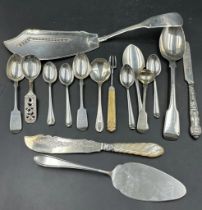 A selection of silver flatware various makers, hallmarks and styles. (Approximate Weight 400g)