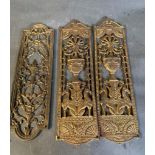 A selection of three gilt door finger plates