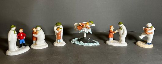 A selection of six Coalport 2the Snowman" figures to include "The Hug", "All My Own Work" and "