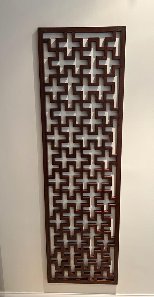 A Geometric wooden art panel 175cm x 52cm
