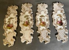 Four Copeland Spode porcelain finger or door plates. (Height Approx 30cm)