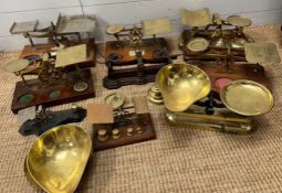 A large selection scales, postal and grocery. Various makers, conditions and styles Nine in total.