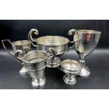 A selection of five small hallmarked silver cups, various makers and hallmarks (Approximate Total