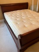 A mahogany sleigh bed frame king size (mattress not included)