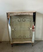 A retro 1950's Formica and glass display unit (H105cm D30 W75cm)