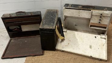 Two vintage storage cases or art boxes and an engineers chest AF