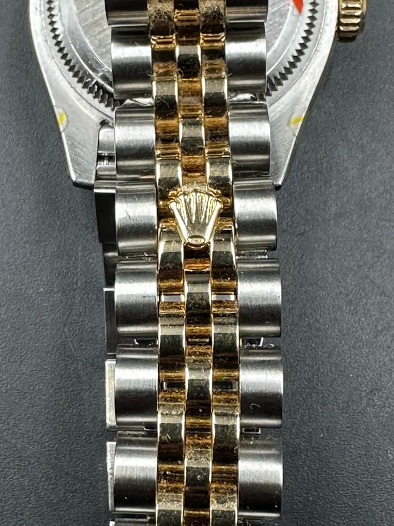 A Ladies Rolex Oyster Perpetual Datejust with diamond bezel, two tone gold and silver wristwatch - Image 7 of 8