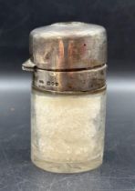 A silver topped Dressing or vanity jar hallmarked for London AF