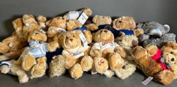 A large selection of cruise liner teddy bears