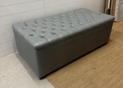 A rectangular button tufted foot stool (H50cm W140cm D70cm