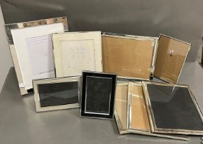 Nine silver plate picture frames